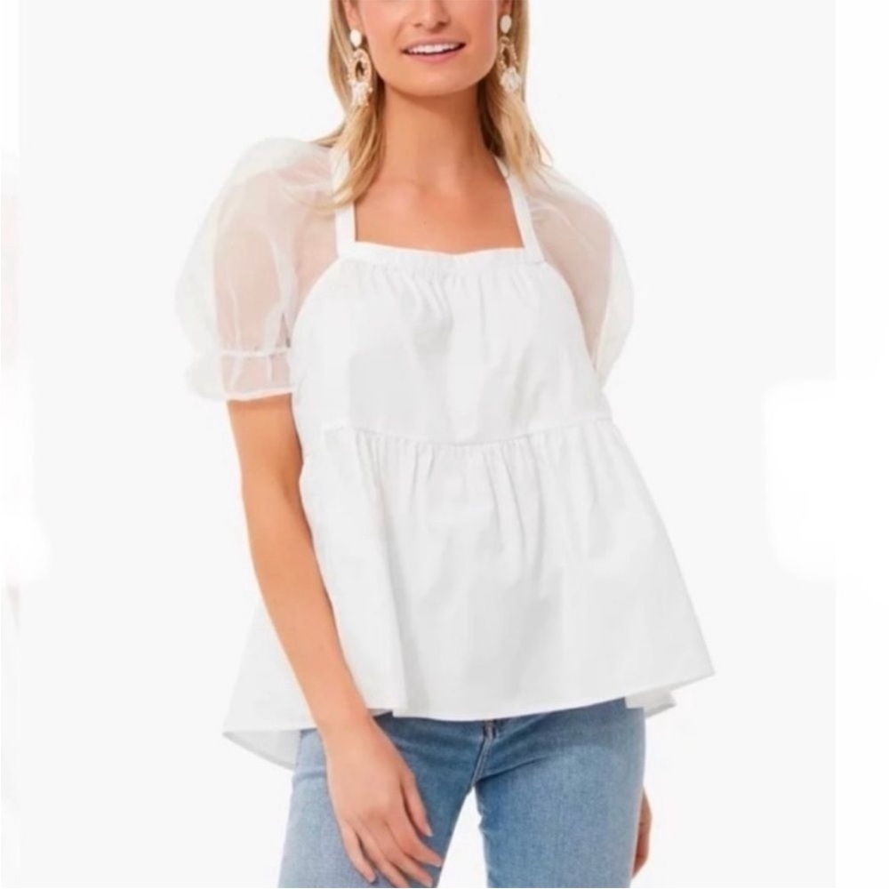 Tuckernuck Pomander Place Tinsley Sheer Puff Sleeve Blouse